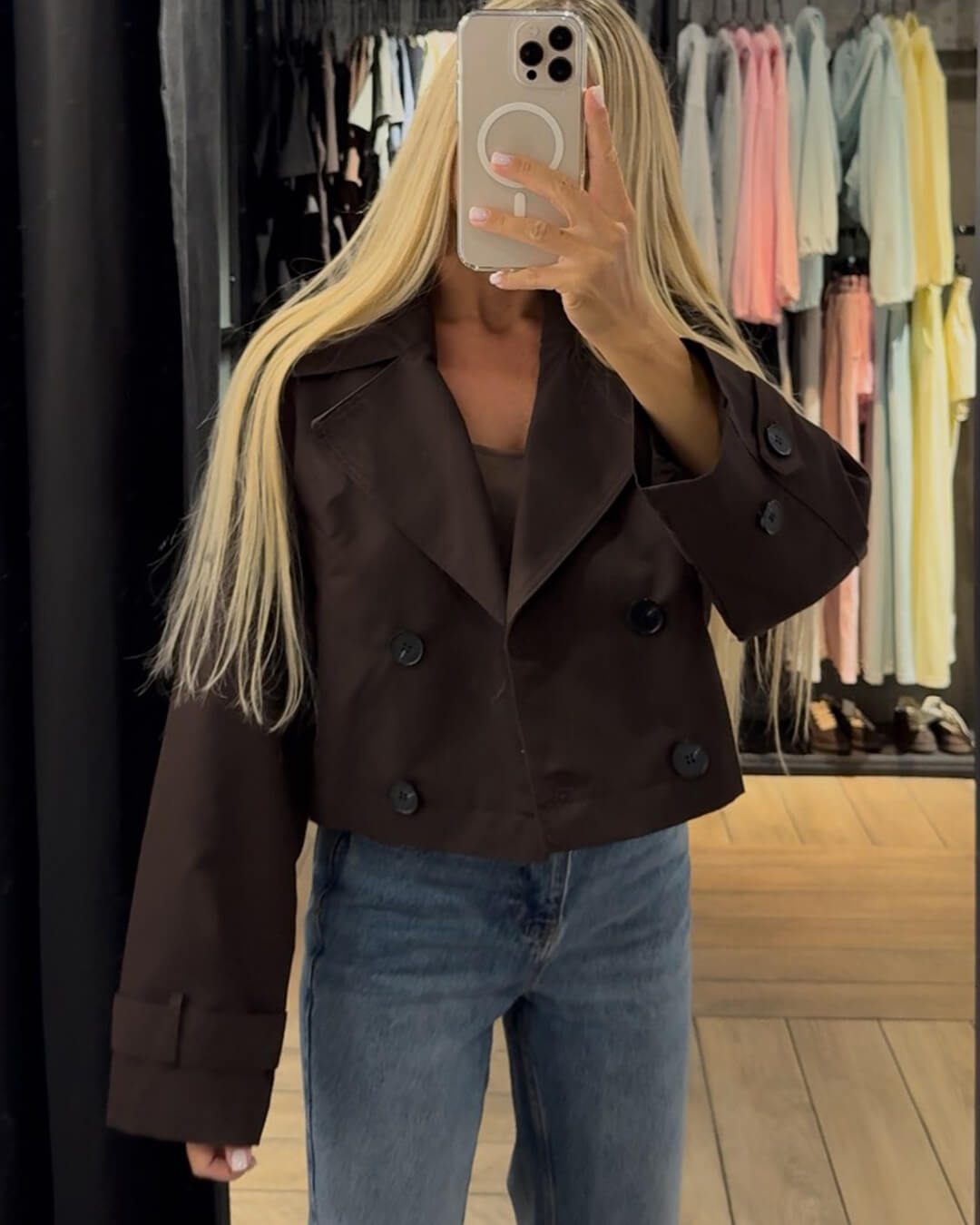 Stylischer Kurzmantel Trenchcoat Damen