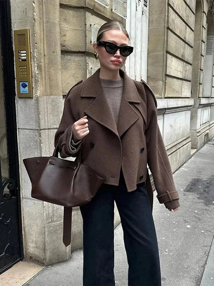 Elegante Damenmantel Schnürstil - IdealeKleiden