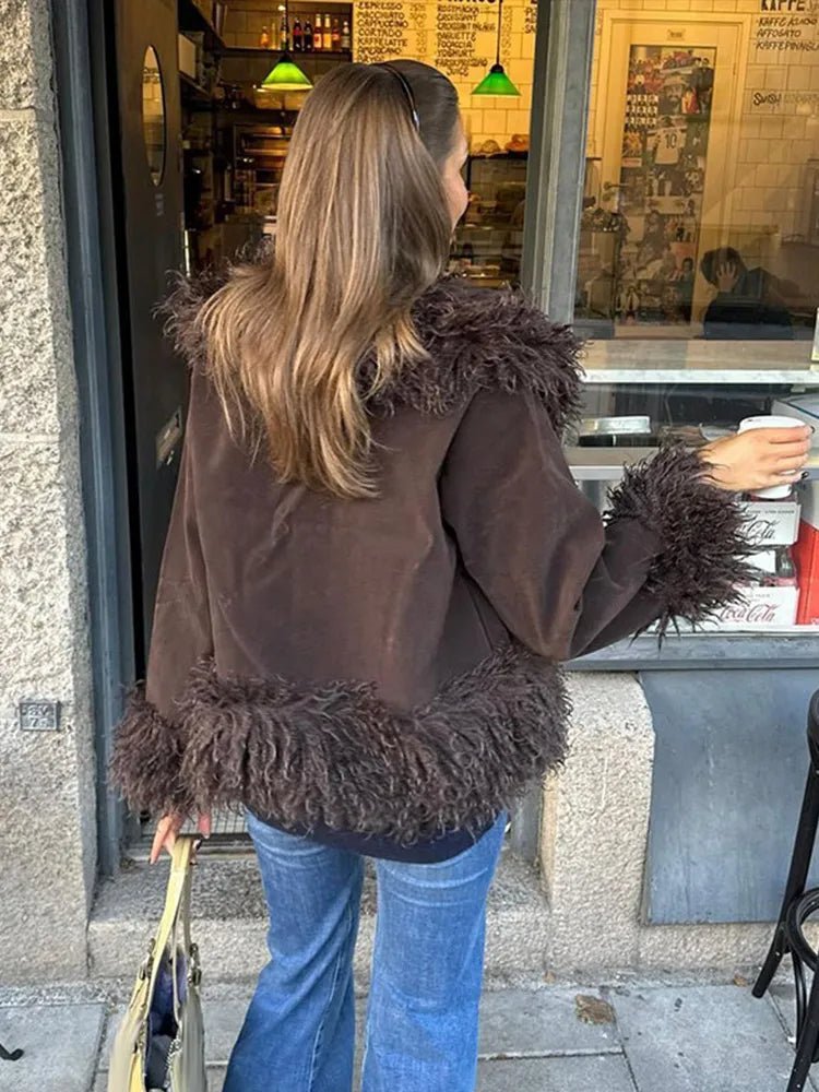 Weiche Plüschmantel Kunstfelljacke
