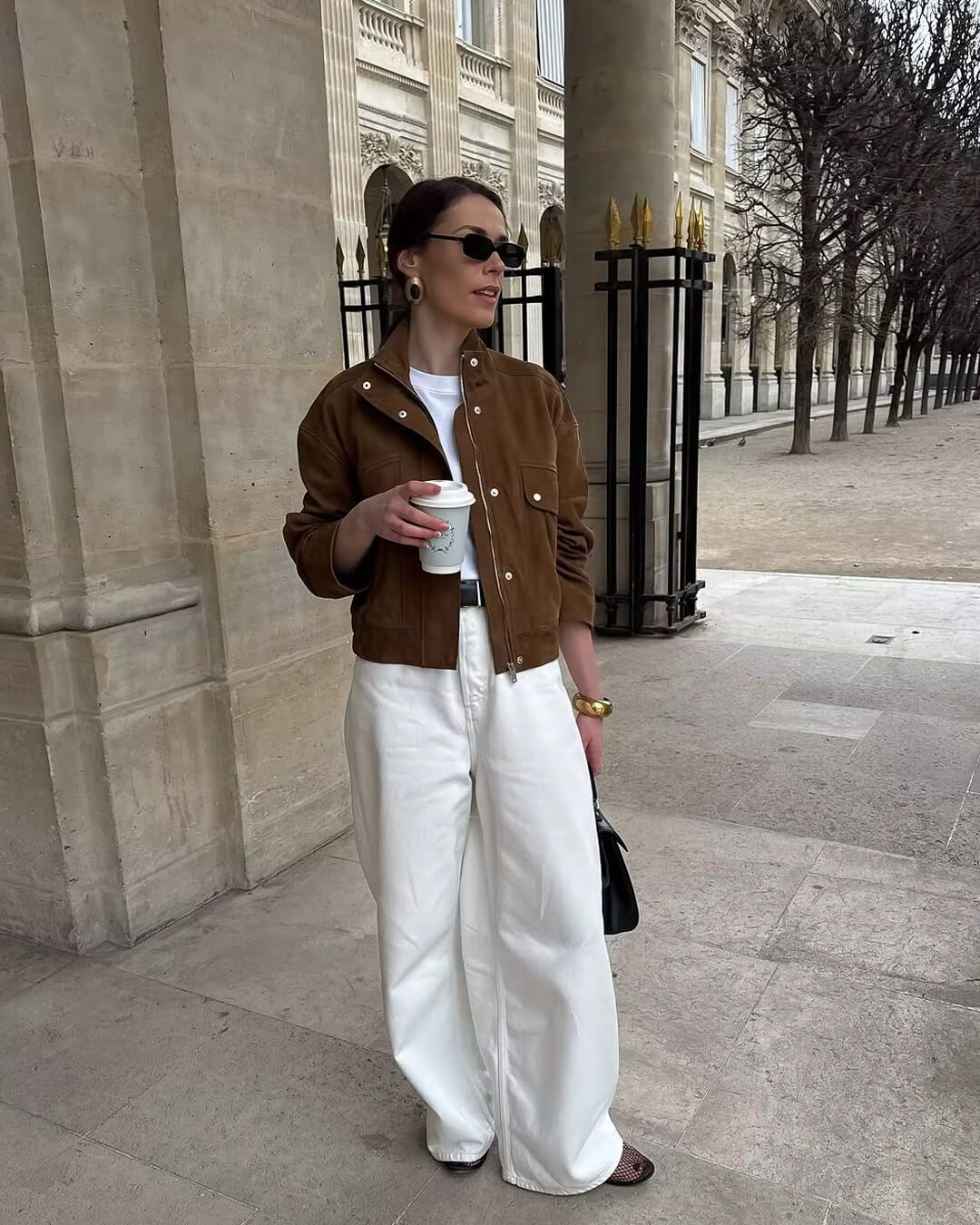 Stylische Lederjacke Bomber Style