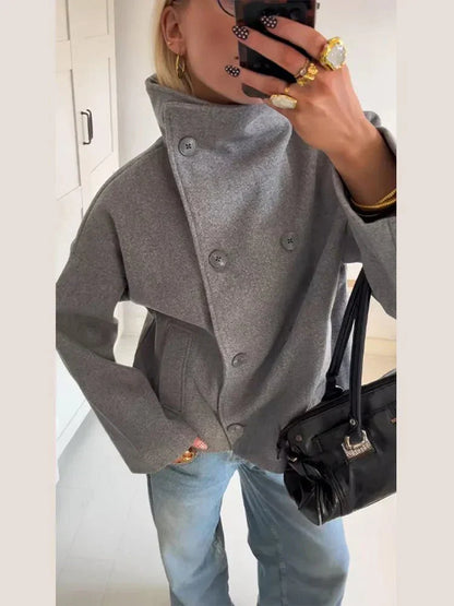 Stylish Men's Jacket Stand-Up Collar Design