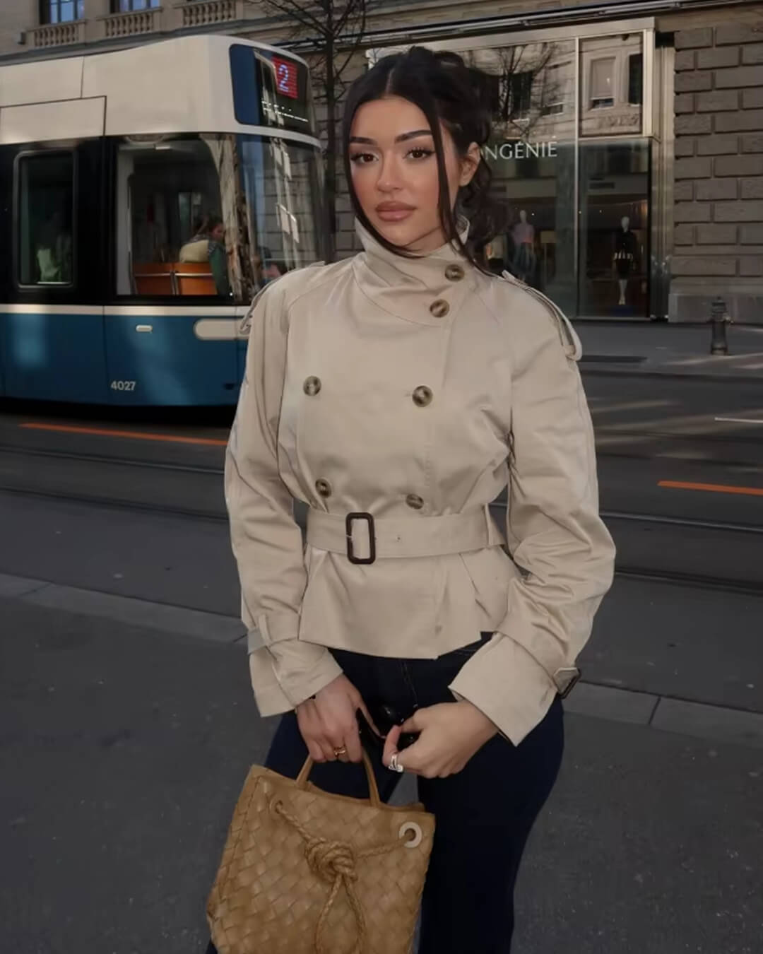 Women's Elegant Short Trench Coat