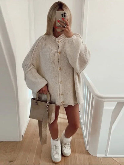 Boring cardigan became:
Elegant ladies' cardigan