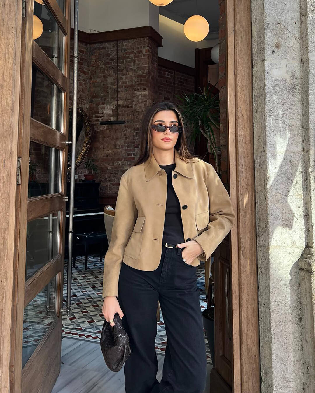 Stylish Suede Leather Blazer Jacket