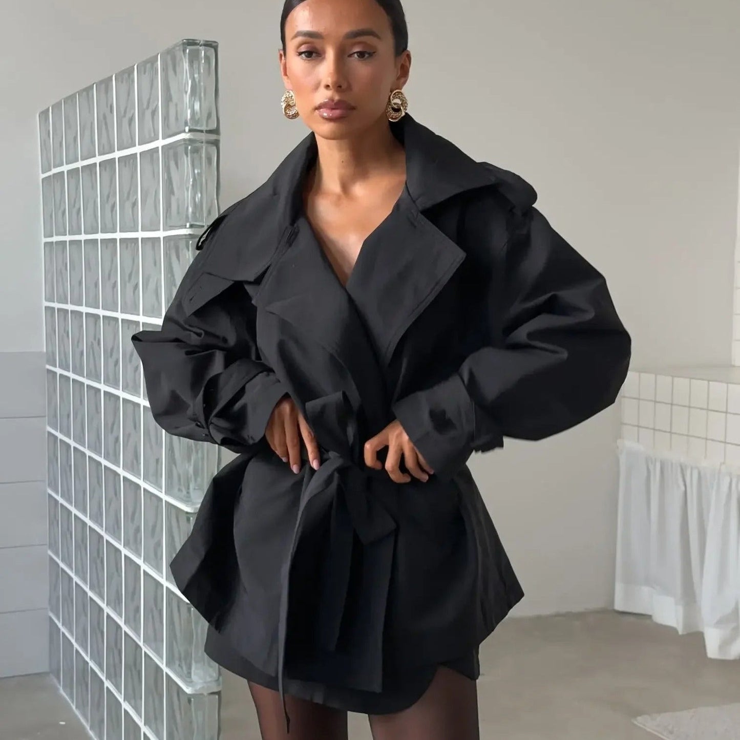 Classic Trench Coat Women Short