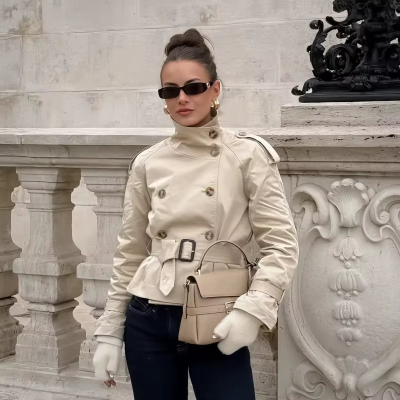 Women's Elegant Short Trench Coat
