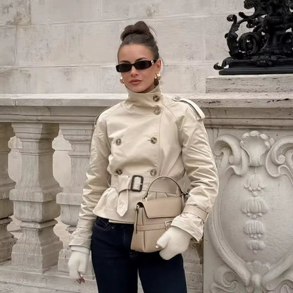 Women's Elegant Short Trench Coat