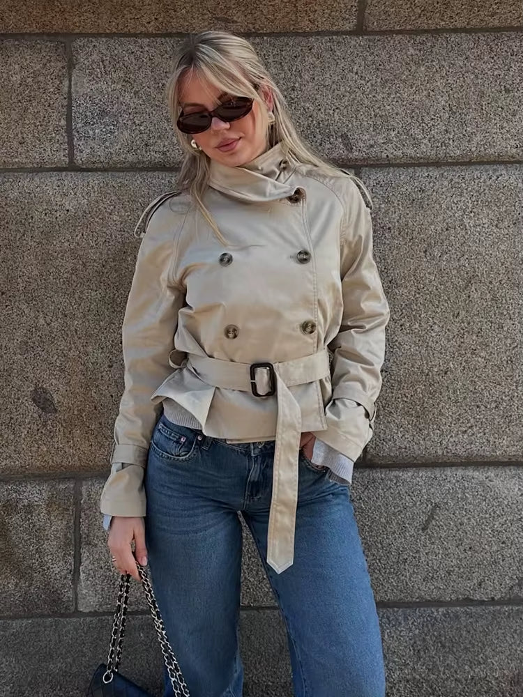 Women's Elegant Short Trench Coat