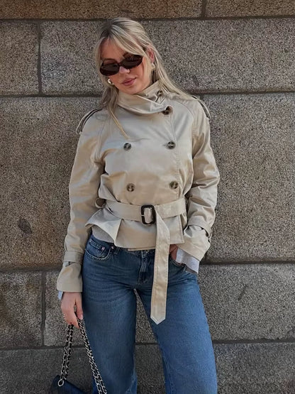 Women's Elegant Short Trench Coat