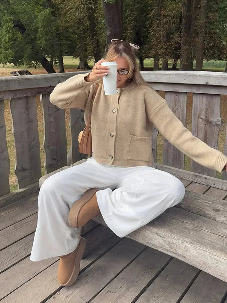 Women's Scarf Cardigan Elegant Outerwear