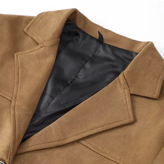 Elegante Lederjacke Braun - IdealeKleiden