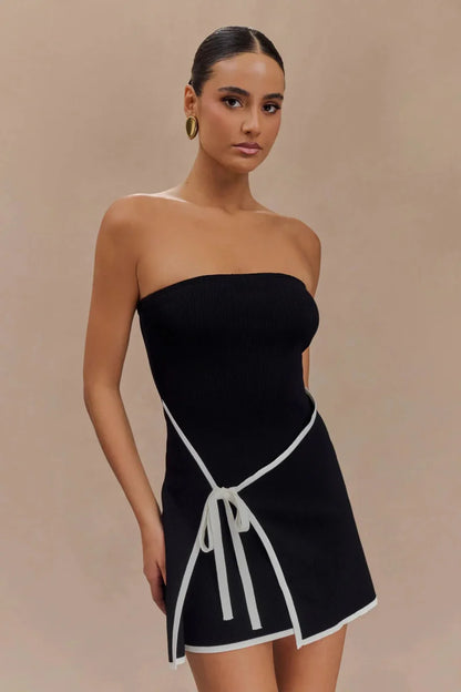 Summer Mini Dress Off-Shoulder Knit Design