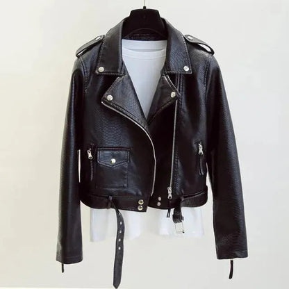 Stylish Women's Leather Jacket Elegant Cut