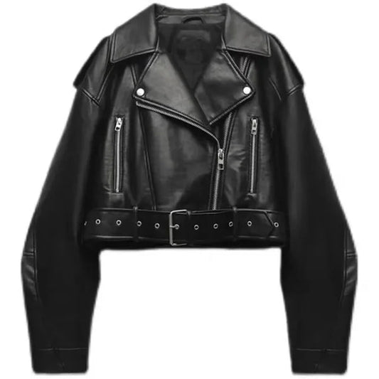 Damen Kurzjacke Gürtel Schnitt - IdealeKleiden