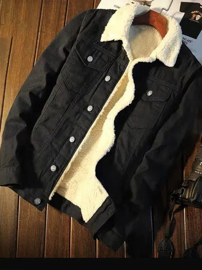 Men's Warm Sherpa Fleece Winter Denim Jacket