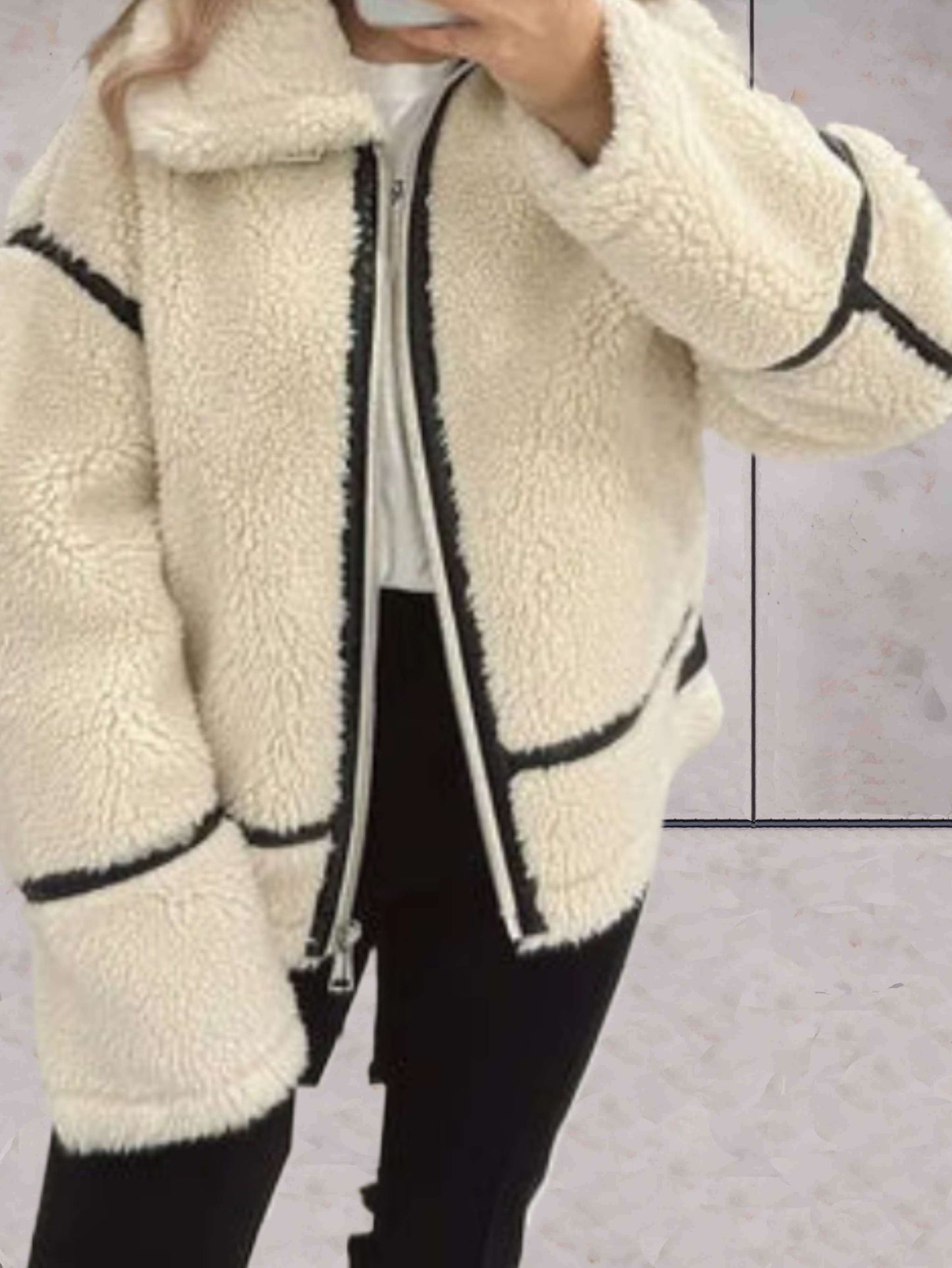 Oversized Fleece Zip Jacket Warm & Comfy