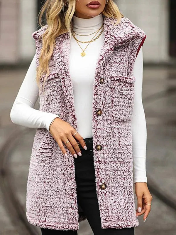 Elegant Women's Long Sleeveless Winter Coat