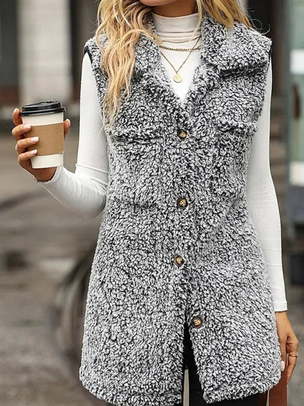 Elegant Women's Long Sleeveless Winter Coat