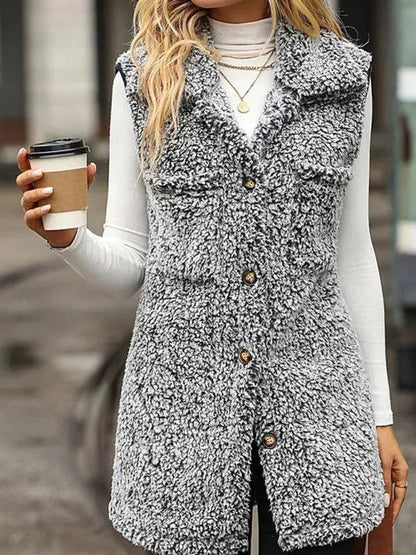 Elegant Women's Long Sleeveless Winter Coat