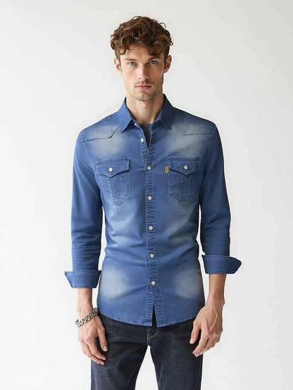 Schlankes Jeanshemd Modern Slimfit - IdealeKleiden
