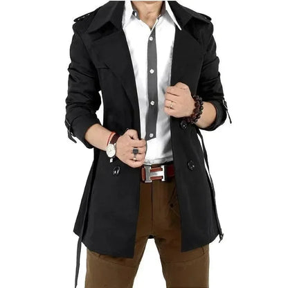 Stylish Men's Slim Fit Trench Coat