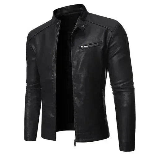 Stylish Men's Motorcycle Jacket Slim Fit Design