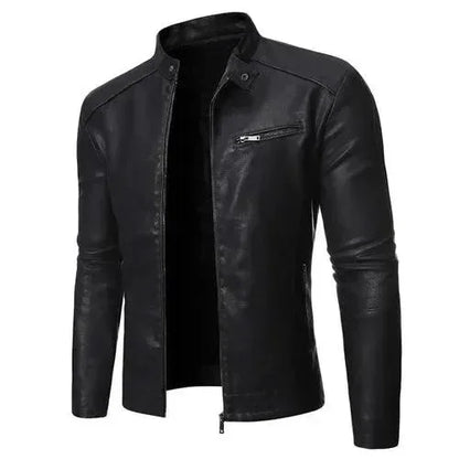 Stylish Men's Motorcycle Jacket Slim Fit Design