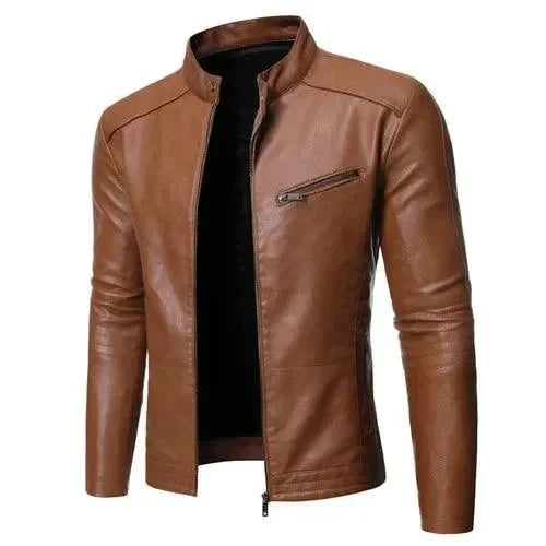 Stylish Men's Motorcycle Jacket Slim Fit Design