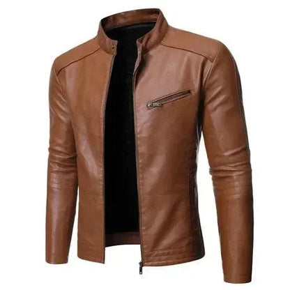 Stylish Men's Motorcycle Jacket Slim Fit Design