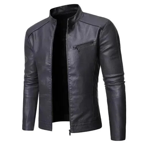 Stylish Men's Motorcycle Jacket Slim Fit Design