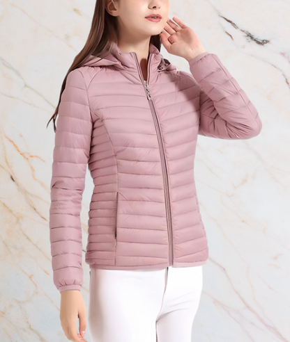 Women's Elegant Slim Fit Quilted Jacket with Zipper