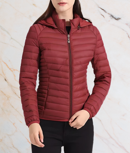 Women's Elegant Slim Fit Quilted Jacket with Zipper