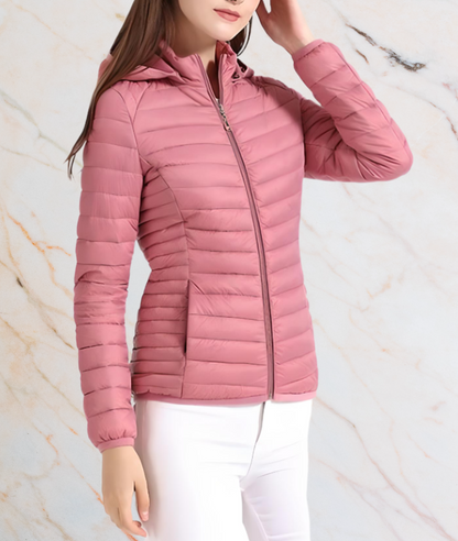 Women's Elegant Slim Fit Quilted Jacket with Zipper