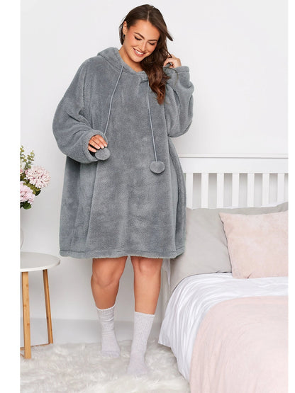 Soft Plus Size Hoodie Dress Teddy Look