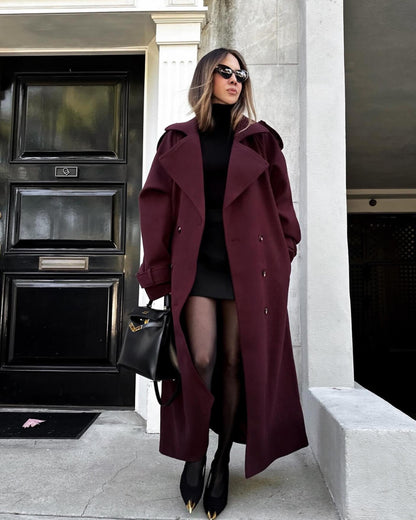 Women's Winter Trench Coat Long Wool Coat Elegant