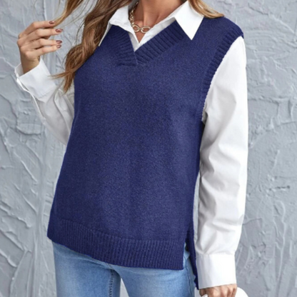 Women's Knitted Vest Soft V-Neck
