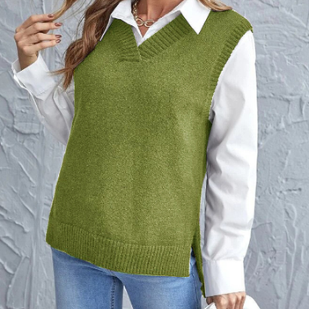 Women's Knitted Vest Soft V-Neck