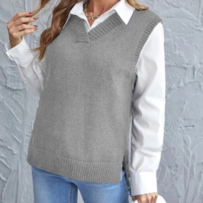 Women's Knitted Vest Soft V-Neck