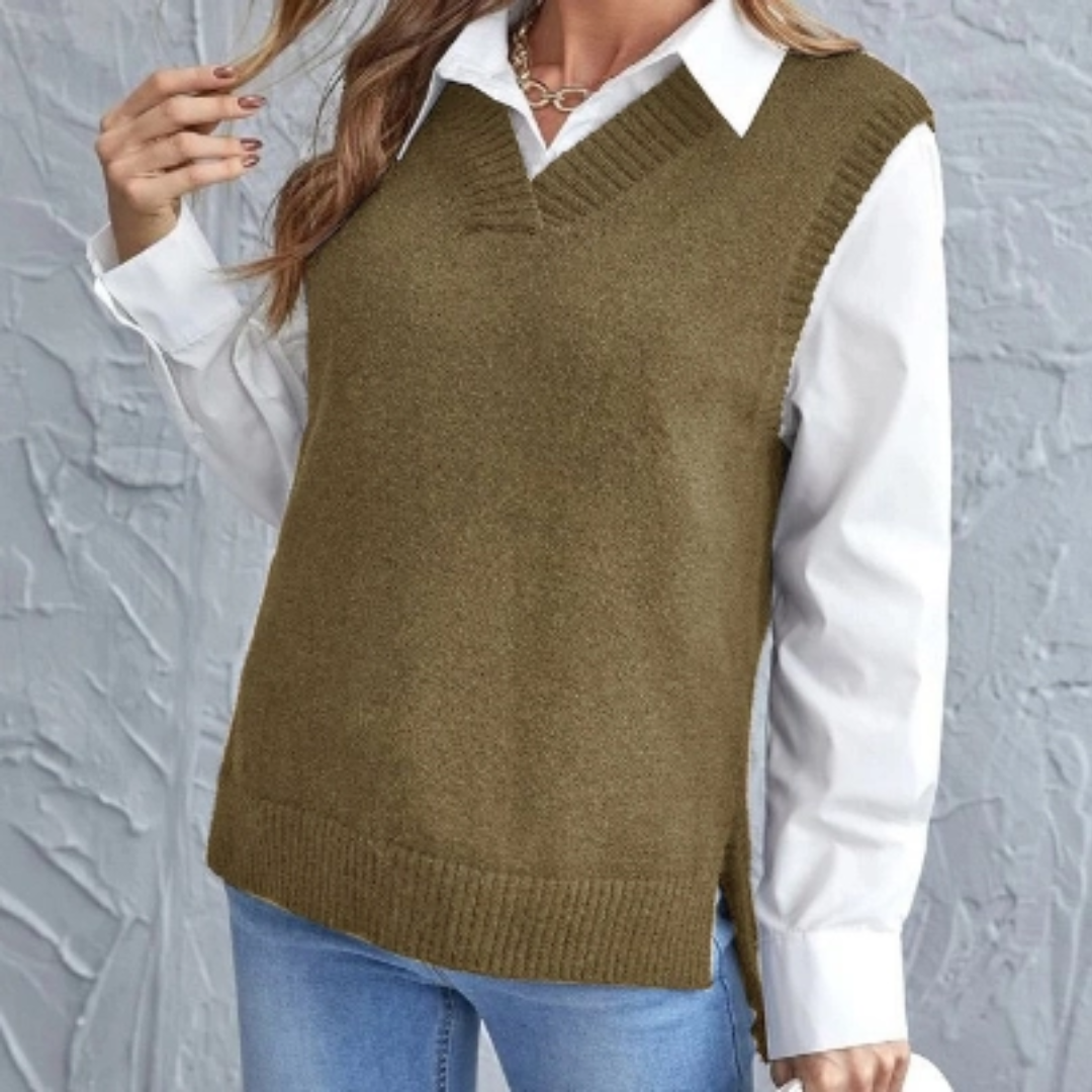 Women's Knitted Vest Soft V-Neck