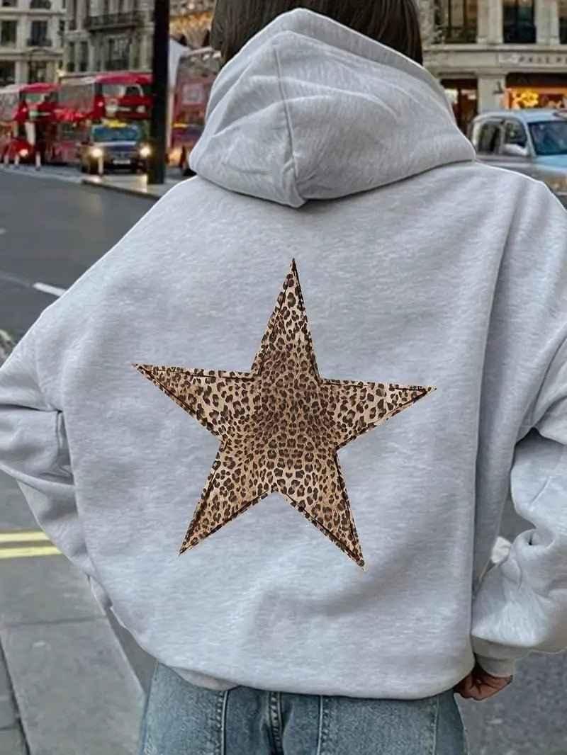 Oversized Hoodies Leopard Print Trendy