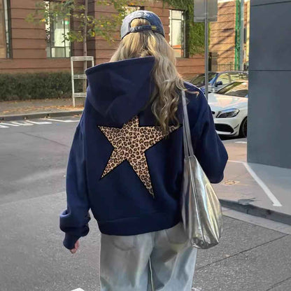 Oversized Hoodies Leopard Print Trendy