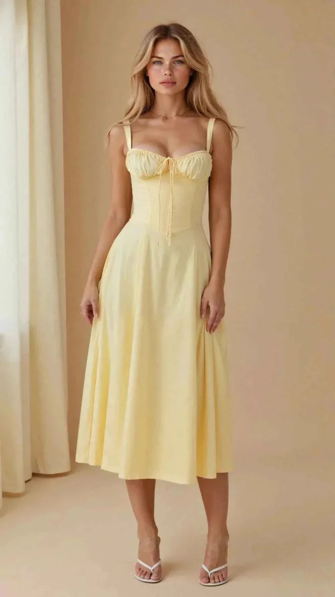 Feminine Corset Dress with Sweetheart Neckline