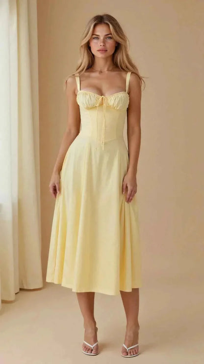 Feminine Corset Dress with Sweetheart Neckline
