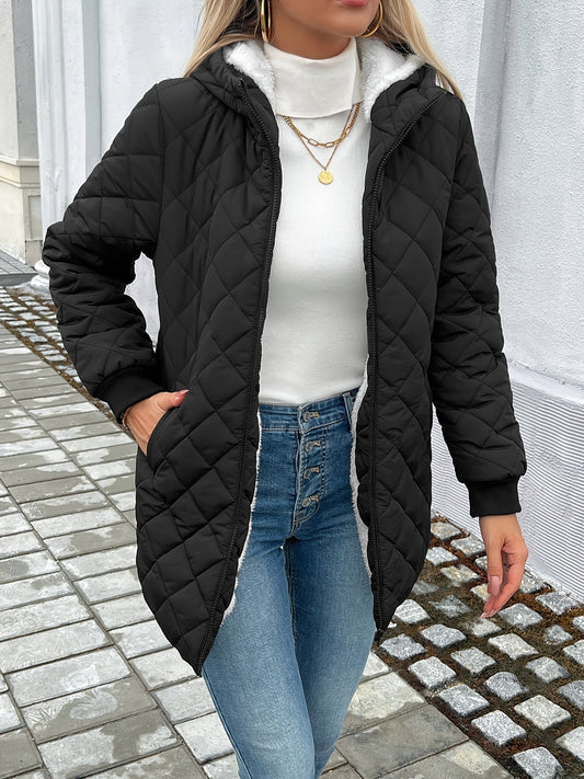 Warmes Winterkleid | Gepolsterte Daunenjacke mit Reißverschluss - IdealeKleiden