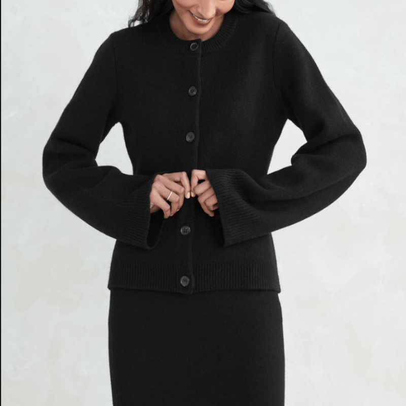 Soft Knit Cardigan Women Buttons Modern