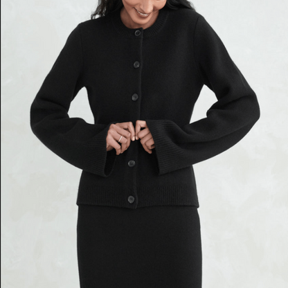 Soft Knit Cardigan Women Buttons Modern
