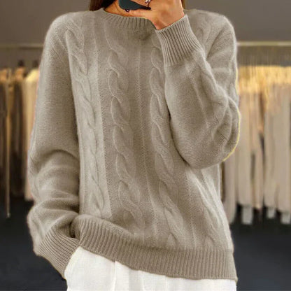 Loose-knit sweaters Cable knit Ribbed hem