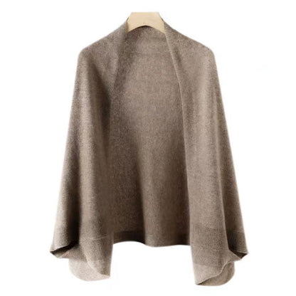 Soft Knit Cardigan Faux Cashmere Double Scarf Coat