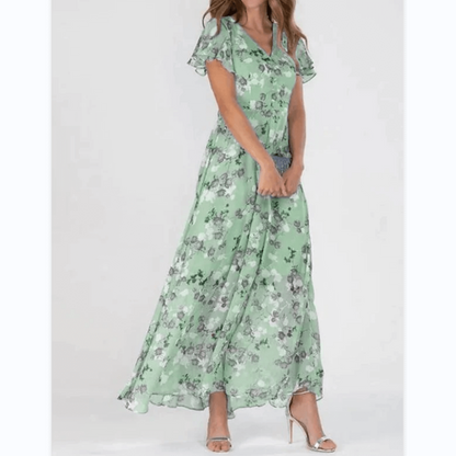 Women's Maxi Dress Boho Style Flutter Sleeve