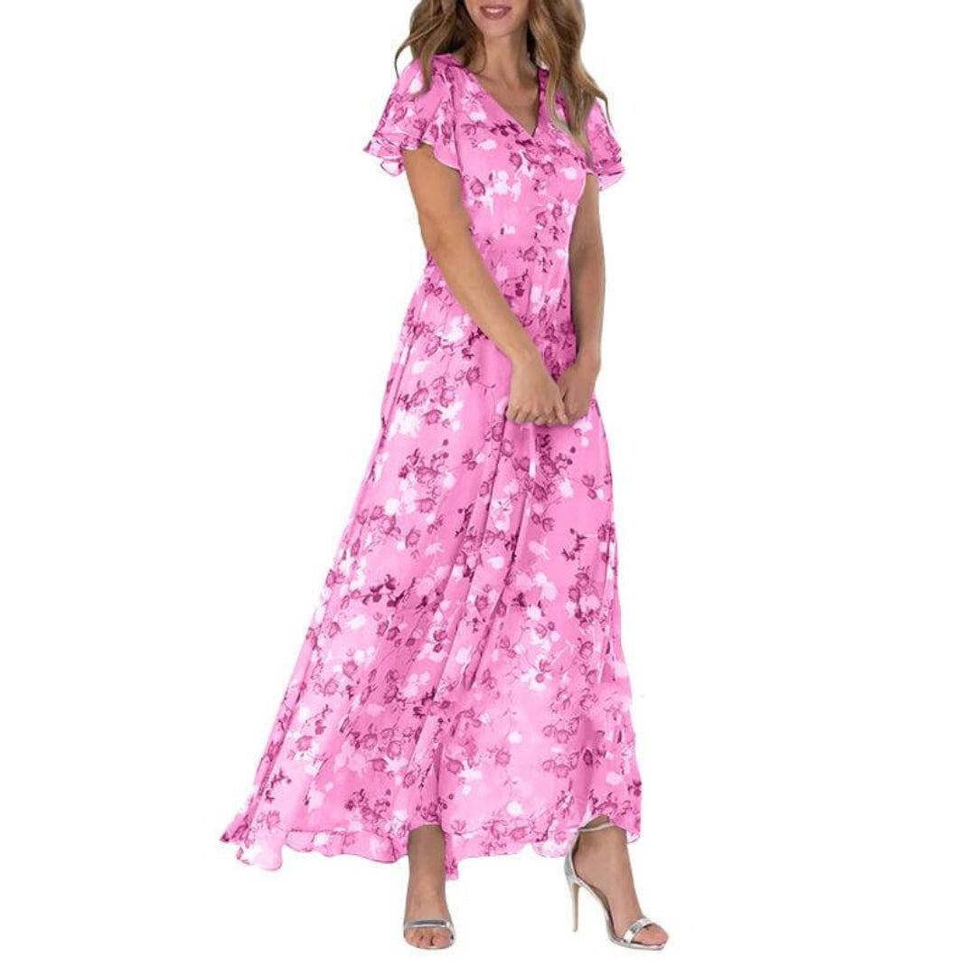 Women's Maxi Dress Boho Style Flutter Sleeve